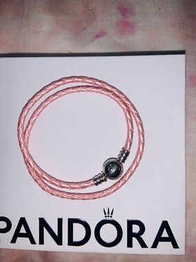 Pandora pink leather bracelet
